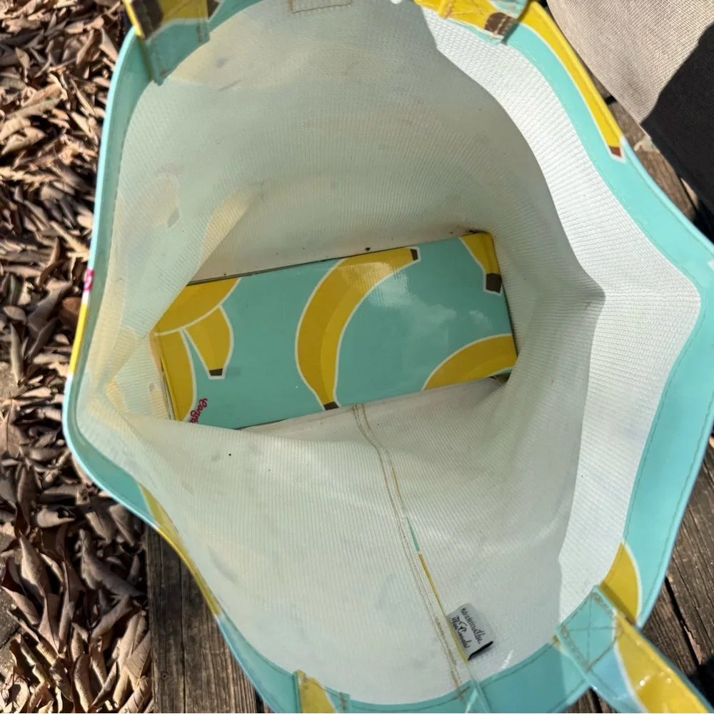 Consuela Turquoise Banana Print Tote - Picture 3 of 9